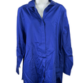 Chico's Women's Blue Long Sleeve Button Up Blouse - 3/US XL