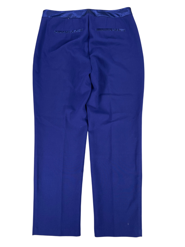 Chico's Women's Blue/Purple Satin Trim Pleated Front Pants - 1.5/US M image 2