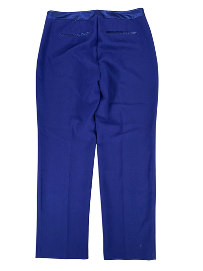Chico's Women's Blue/Purple Satin Trim Pleated Front Pants - 1.5/US M image 2