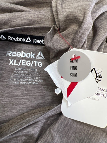 Reebok Men's Brown Driftwood Heather Long Sleeve Slim Athletic Shirt - XL image 3