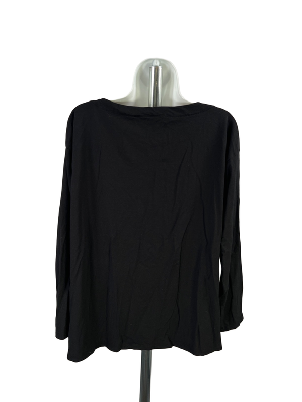 J.Jill Women's Black Long Sleeve Boat Neck T-Shirt - M image 2