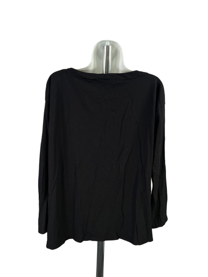 J.Jill Women's Black Long Sleeve Boat Neck T-Shirt - M image 2