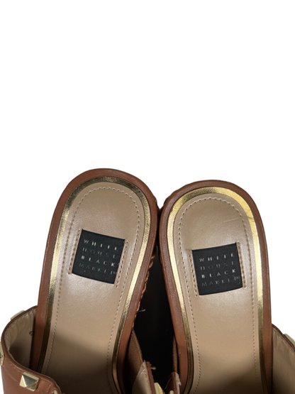 White House Black Market Women's Brown Studded Espadrille Wedge Sandals - 7.5 image 3