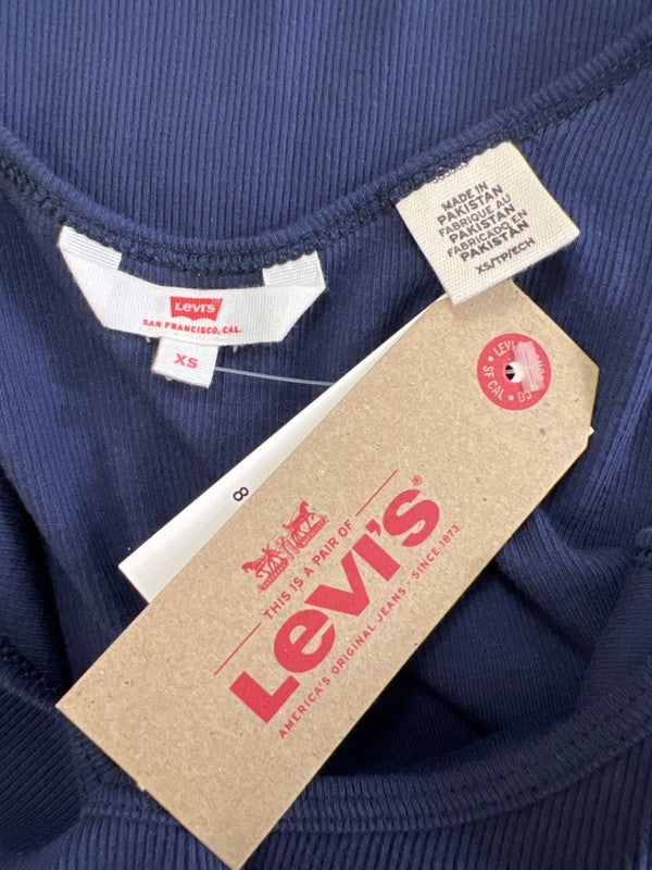 Levi's Women's Blue Ribbed Sleeveless Basic Tank Top - XS image 3