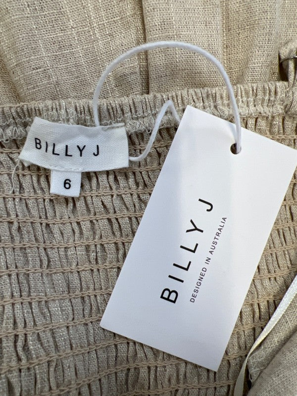 Billy J Women's Beige Solid Linen Blend Pippy Maxi Dress - 6 image 3