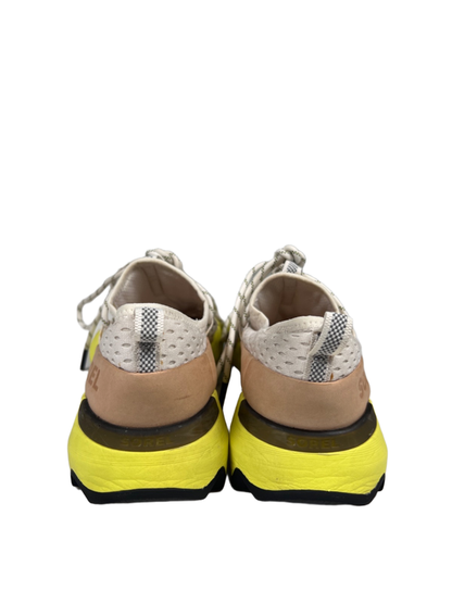 Sorel Women's Ivory/Yellow Kinetic Impact Lace Up Active Sneakers - 6 image 4