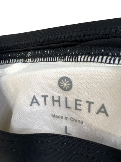Athleta Women's White/Black Striped V-Neck Tankini Swimsuit Top - L image 3