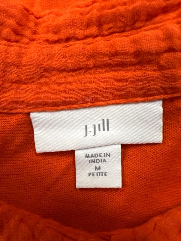 J.Jill Women's Orange Short Sleeve Polo Shirt - M Petite image 3
