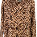 J.Jill Women’s Brown Animal Print Cowl Neck Long Sleeve Shirt - XS