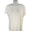 T Tahari Women's White Short Flutter Sleeve T-Shirt - L