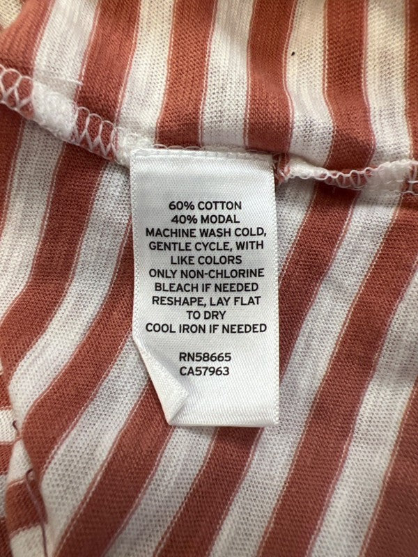 Caslon Women's Pink/White Striped Lightweight Short Sleeve Tee Shirt - XL image 4