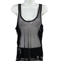 Fabletics Women's Black Mesh Front Lined Madision Tank Top - L