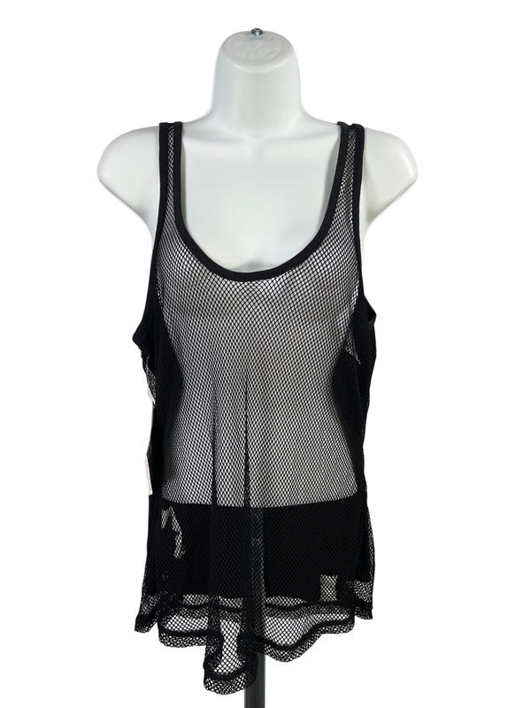 Fabletics Women's Black Mesh Front Lined Madision Tank Top - L