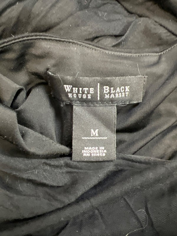 White House Black Market Women’s Black Long Sleeve Tie Back Shirt - M image 3