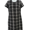 Calvin Klein Women's Black/White Short Sleeve Sheath Dress - 6