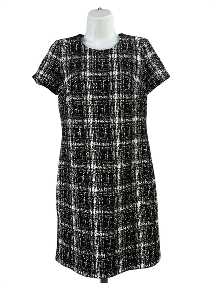 Calvin Klein Women's Black/White Short Sleeve Sheath Dress - 6