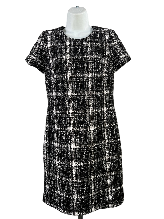Calvin Klein Women's Black/White Short Sleeve Sheath Dress - 6