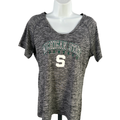 Under Armour Women's Gray V Neck Michigan State Short Sleeve Tee Shirt - L