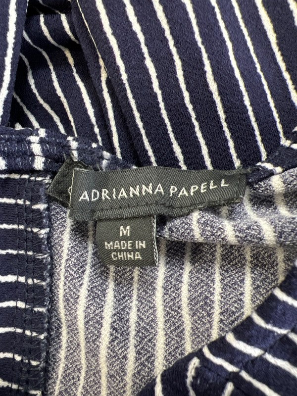 Adrianna Papell Women's Blue/White Striped 3/4 Sleeve Blouse - M image 3