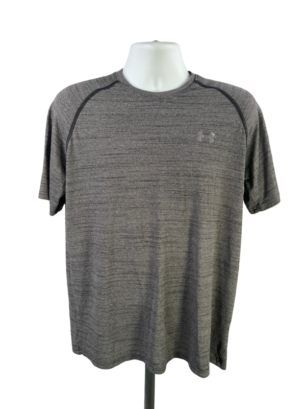 Under Armour Men's Gray Heathered Loose HeatGear Short Sleeve T-Shirt - L Tall