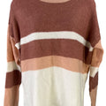 Staccato Women’s Pink Colorblock Striped Long Sleeve Sweater - S