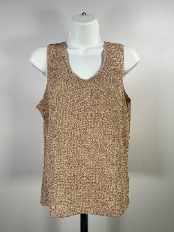 Tania Nardi Women's Beige Crinkled Texture Tank and Jacket Set - S/M image 3