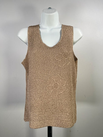 Tania Nardi Women's Beige Crinkled Texture Tank and Jacket Set - S/M image 3