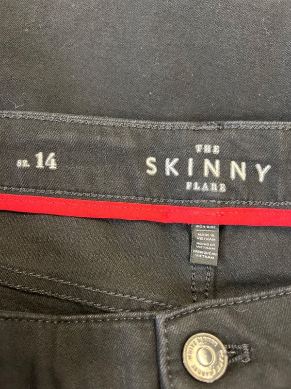 White House Black Market Women's Black The Skinny Flare Denim Jeans - 14 image 3