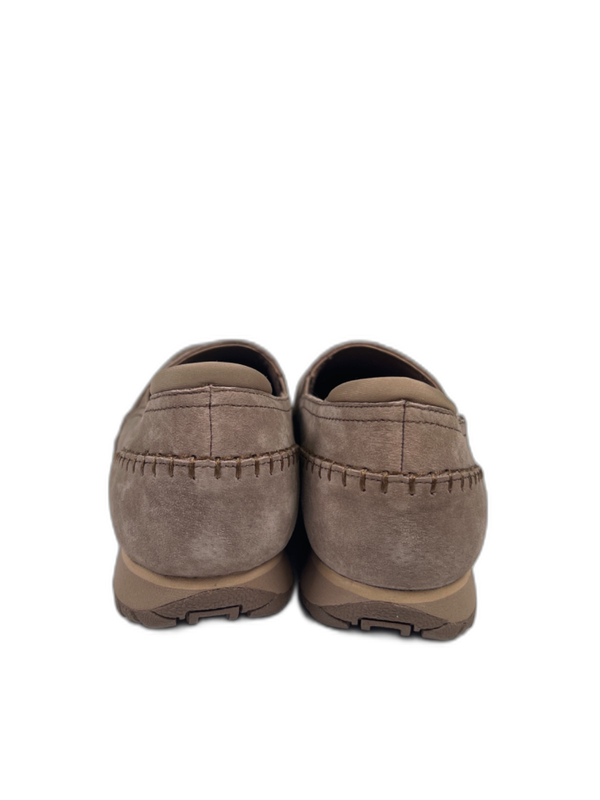 Skechers Women's Brown/Taupe Suede Relaxed Fit Biker Alumni Loafers - 8.5 image 4