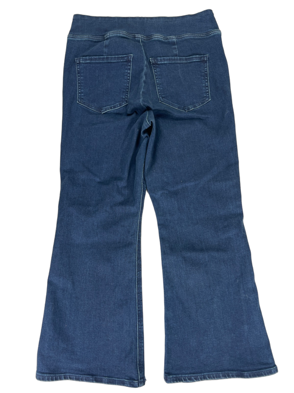Old Navy Women's Dark Wash Weekender Flare High Rise Pull On Jeans - 10 Petite image 2