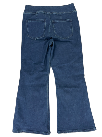 Old Navy Women's Dark Wash Weekender Flare High Rise Pull On Jeans - 10 Petite image 2