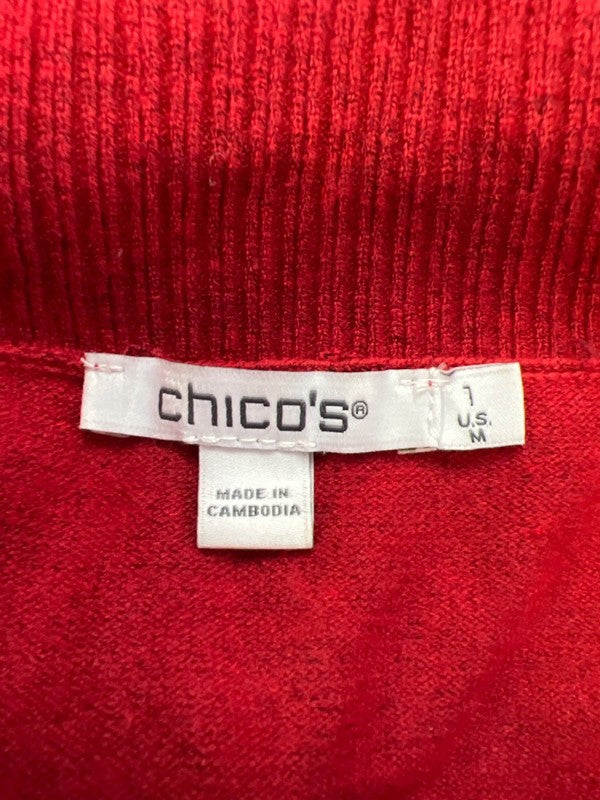 Chico's Women's Red Cashmere Blend Cowl Neck Long Sleeve Sweater - 1/US M image 3
