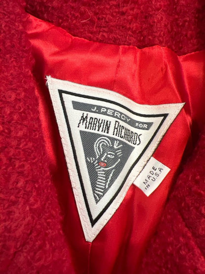 J.Percy for Marvin Richards Women’s Red Wool Blend Button Up Coat - 14 image 3