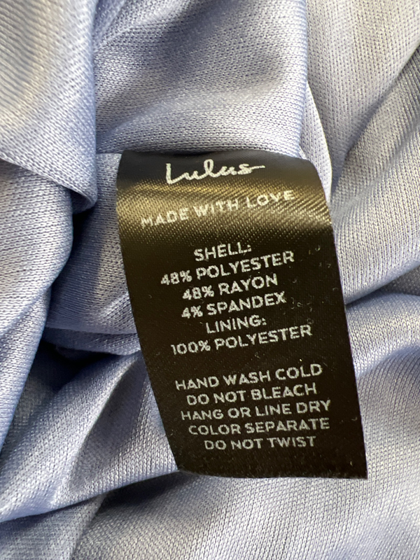 Lulus Women's Blue Ruched Front Sleeveless V-Neck Tank Top - XL image 4