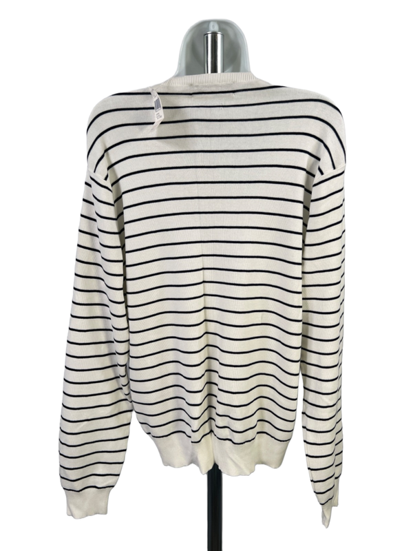 Polo Ralph Lauren Women's Blue/White Striped Knit Long Sleeve Sweater - L image 2