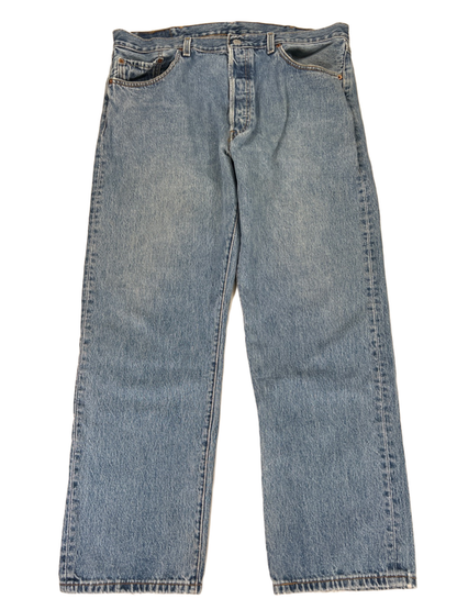 Levi's Men's Light Wash 501 Original Fit Button Fly Denim Jeans - 38x30