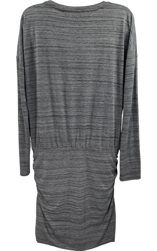 Athleta Women’s Gray Ruched Avenues Long Sleeve T-Shirt Dress - M image 3