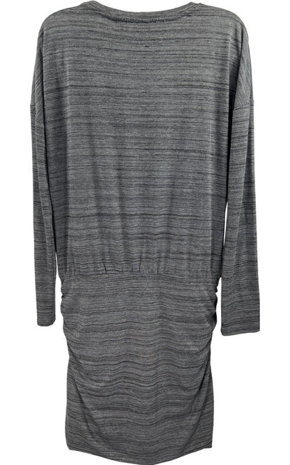 Athleta Women’s Gray Ruched Avenues Long Sleeve T-Shirt Dress - M image 3