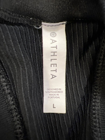 Athleta Women's Black Ribbed High Neck Athletic Tank Top - L image 3