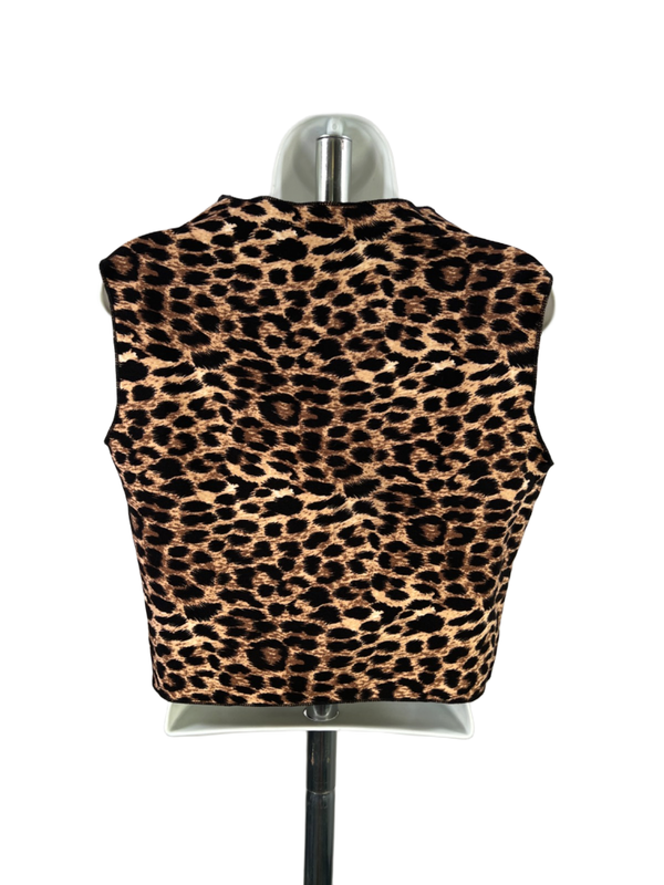 GLG Women's Brown Animal Print Sleeveless Stretch Top - L image 2