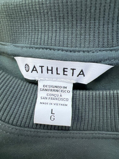 Athleta Women's Green Triumph Hybrid Long Sleeve Crewneck Sweatshirt - L image 3