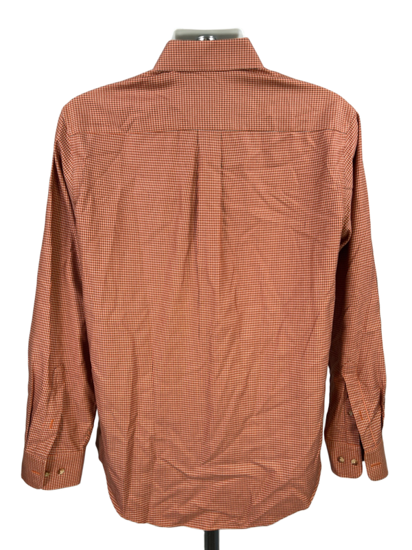 Jos A Bank Men's Orange Plaid Slim Fit Long Sleeve Button Up Shirt - M image 2