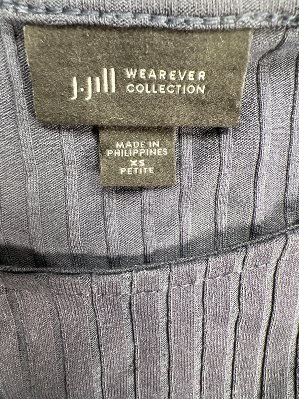J.Jill Wearever Collection Women’s Blue Ribbed Side Split Tank Top Dress - XS image 3