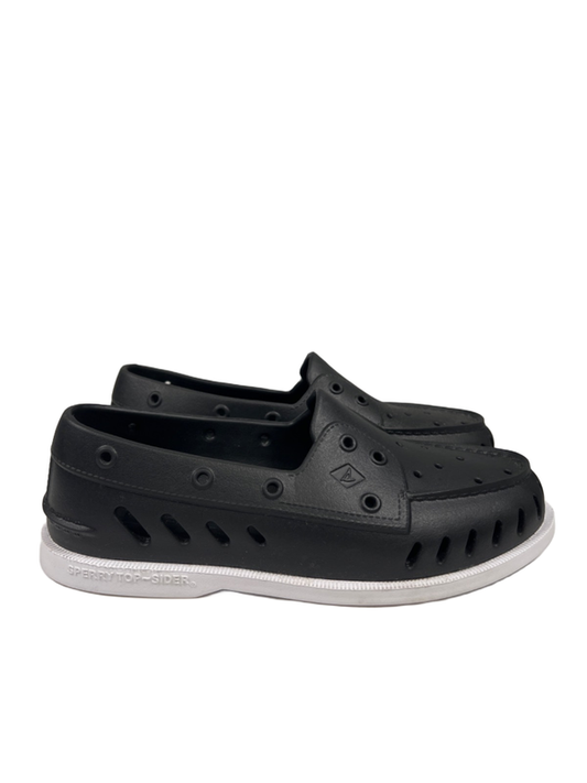 Sperry Women's Black/White Top Sider Float Boat Slip On Shoes - 10