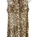 Chico’s Women’s Brown/White Sleeveless Sheer Button Up Hi-Low Blouse - 0/US S