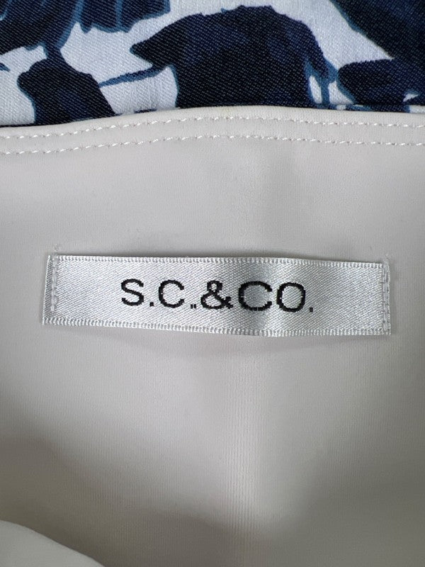 SC & Co Women's Blue Floral Lined Pull On Mini Pencil Skort - S image 4