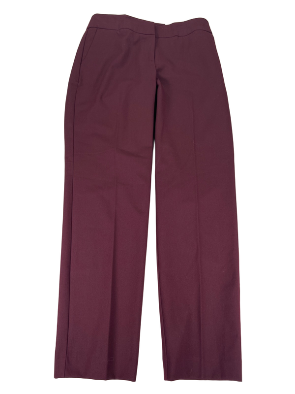 Ann Taylor Women's Burgundy/Red Curvy Slim Leg Dress Pants - 2