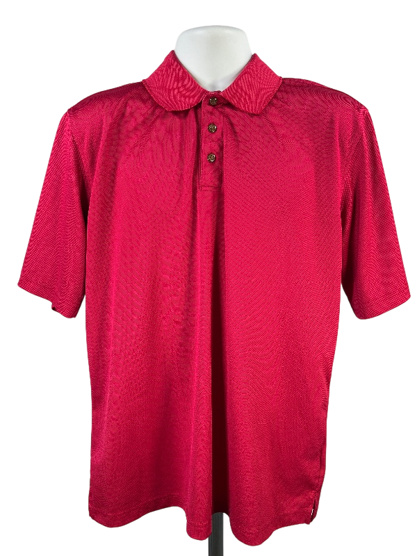 Pebbled Beach Men's Red Performance Short Sleeve Polo - L