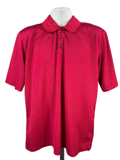 Pebbled Beach Men's Red Performance Short Sleeve Polo - L
