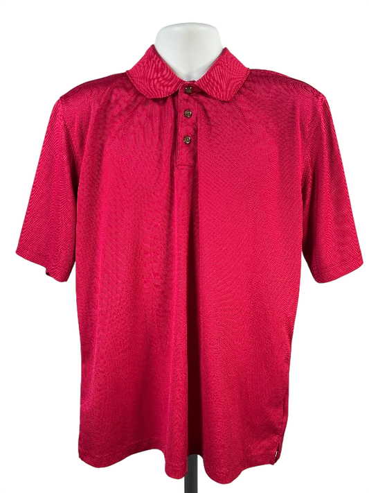 Pebbled Beach Men's Red Performance Short Sleeve Polo - L